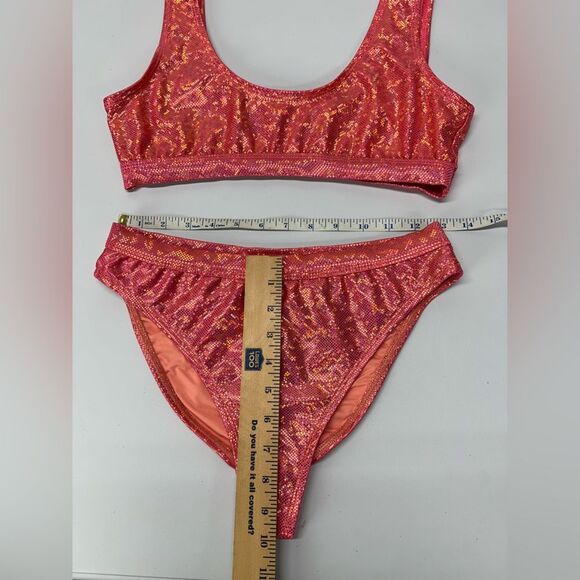 Dippin Daisy’s Swimwear Pink Metallic Bikini Medium - Picture 2 of 10